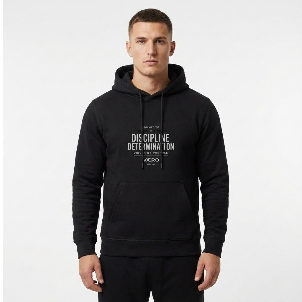 Premium Organic Hoodie – Commit to Discipline by VAERO - Vaero Atelier