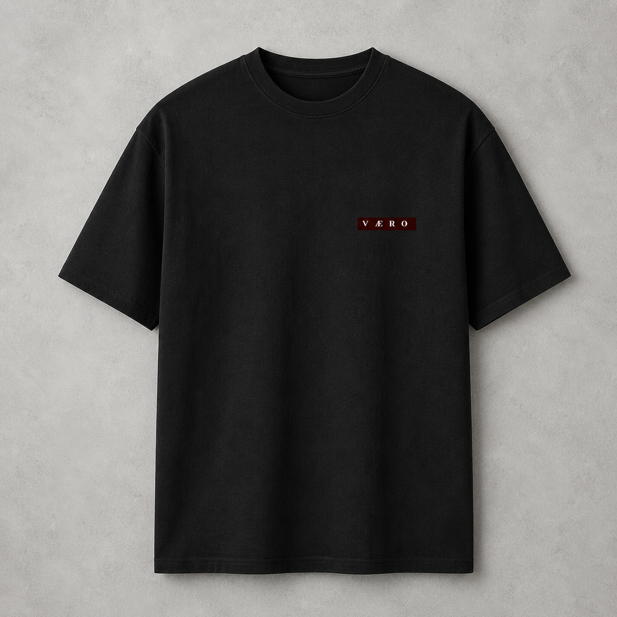 Black t-shirt on a white background