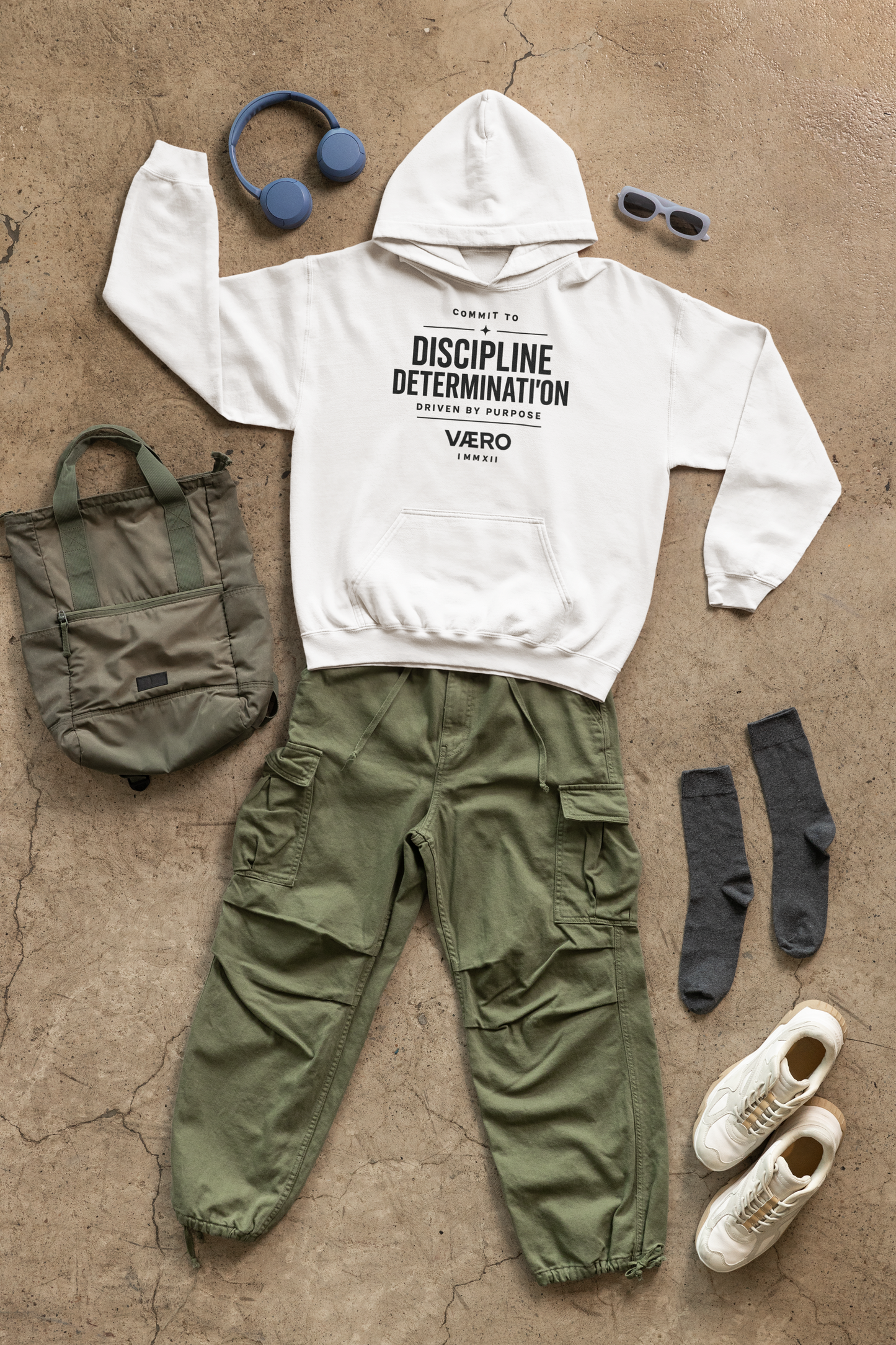 Premium Organic Hoodie – Commit to Discipline by VAERO